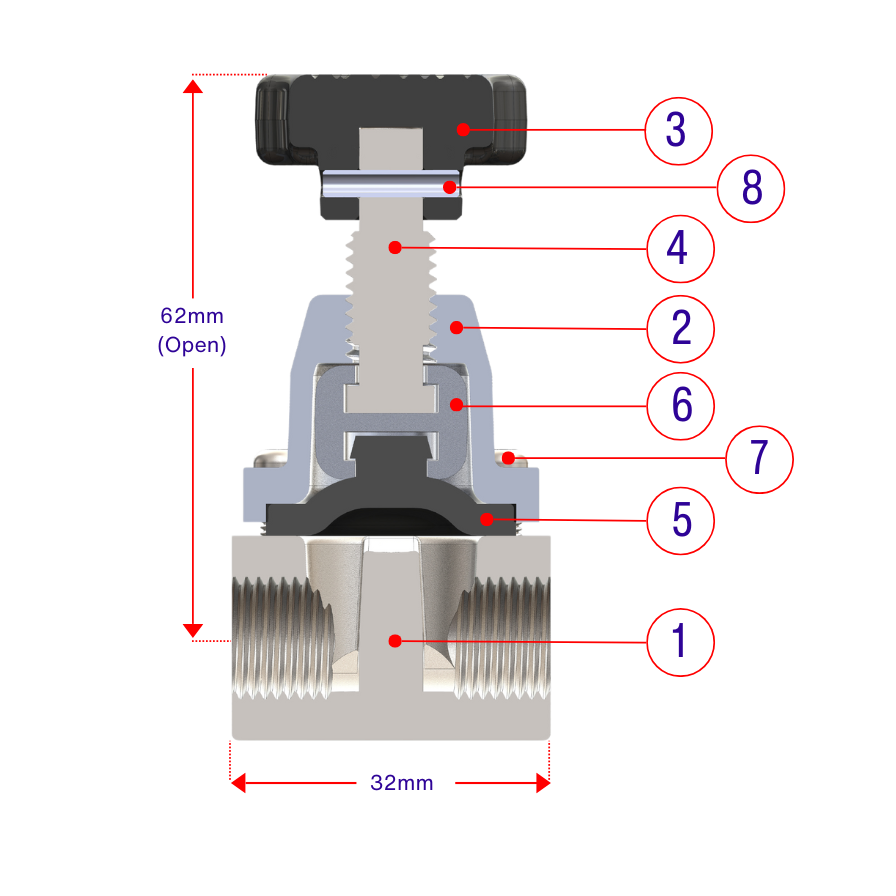 dn8 diaphragm valve - KDV AUstralia